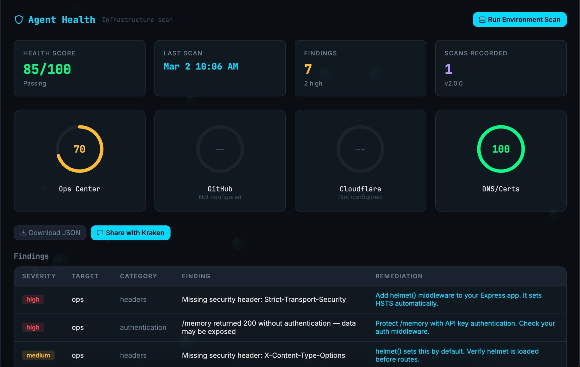 Agent Infrastructure Scan Report